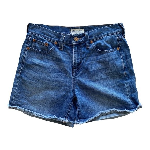 Madewell Raw Hem Cutoff Denim Jean Shorts 25 Festival Spring Summer Beach - Picture 1 of 5